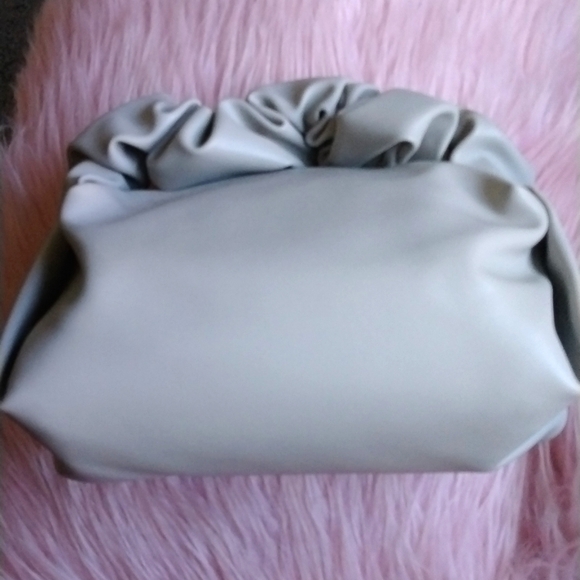 NEW! MINI BAG TOP HANDLE FAUX LEATHER GREY - Picture 2 of 5